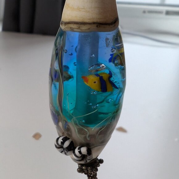 Vintage 90s Handmade Glass Lampwork Bead - Murano Glass - Fish Aquarium - Picture 6 of 6